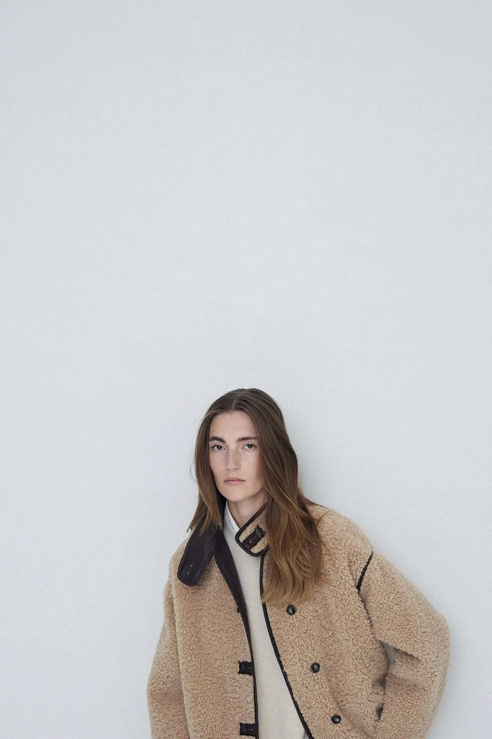 Shearling Coat - Beige