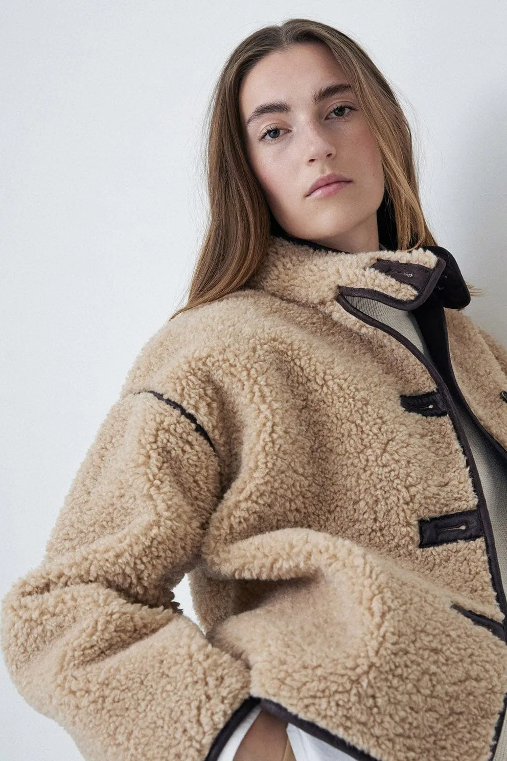 Shearling Coat - Beige