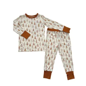 Two-Piece Pajama Set - Pine Christmas Trees