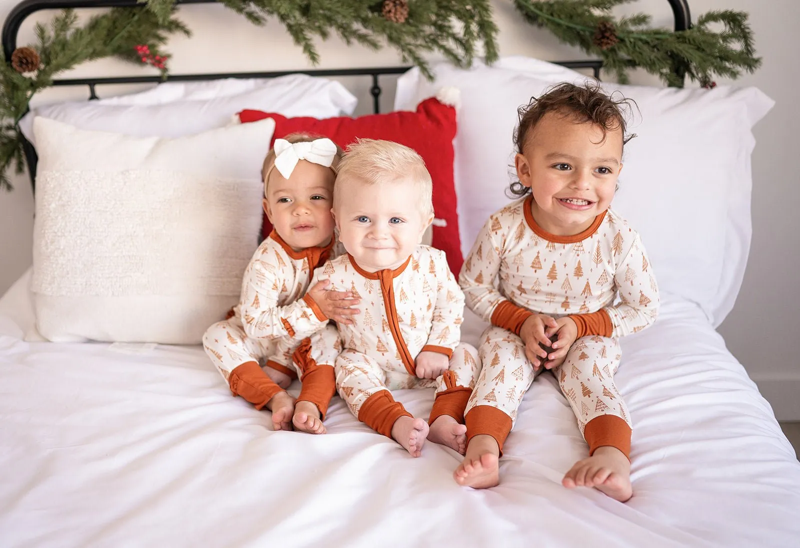 Two-Piece Pajama Set - Pine Christmas Trees