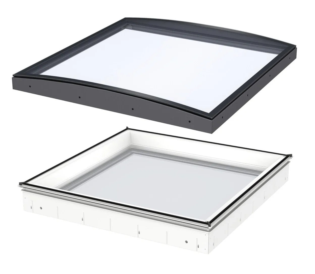 VELUX CFU 100100 1093 Fixed Curved Glass Package 100 x 100 cm (Including CFU Double Glazed Base & ISU Curved Glass Top Cover)