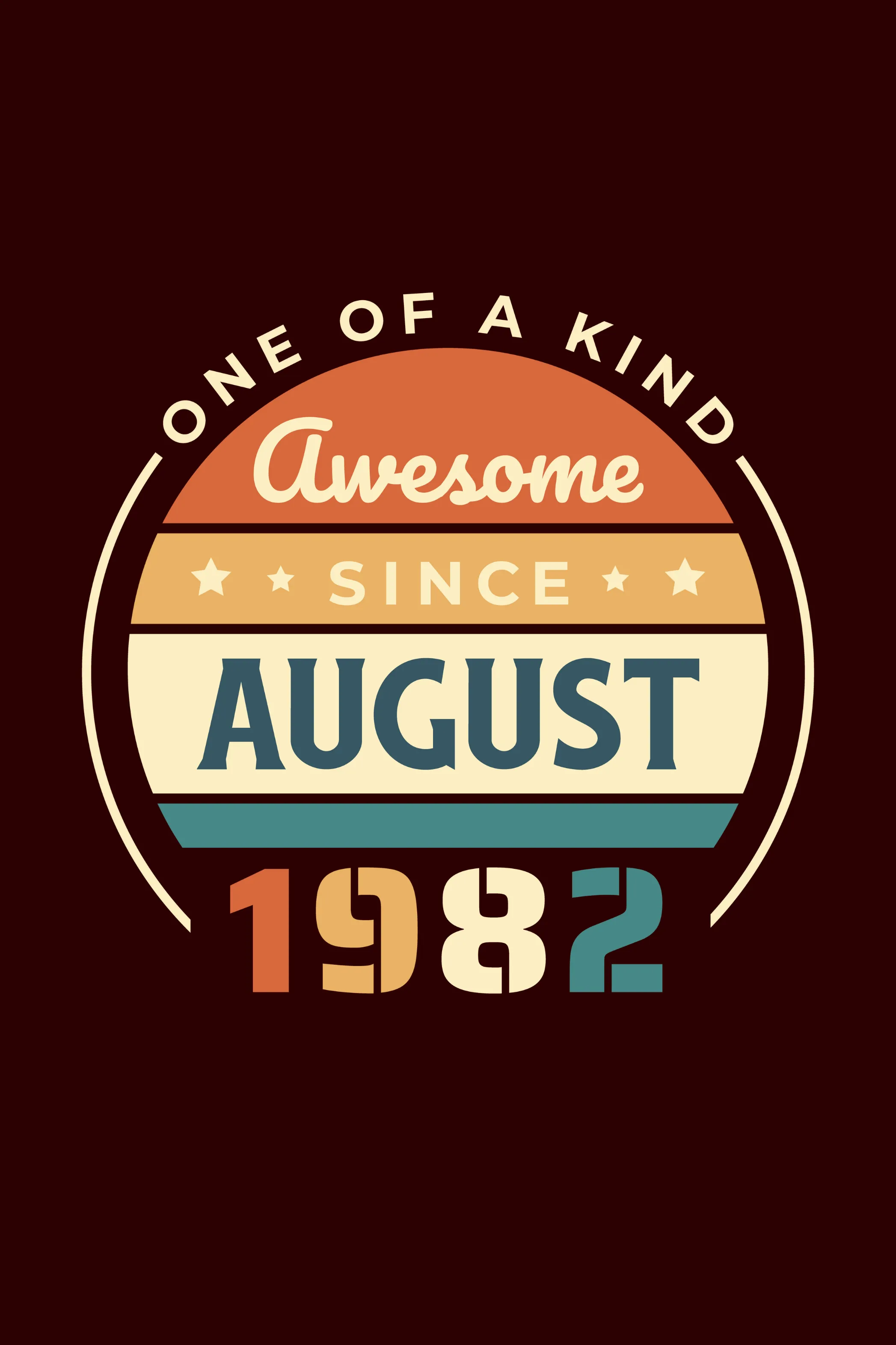 Vintage August 1982 Badge Printed T-shirt for men
